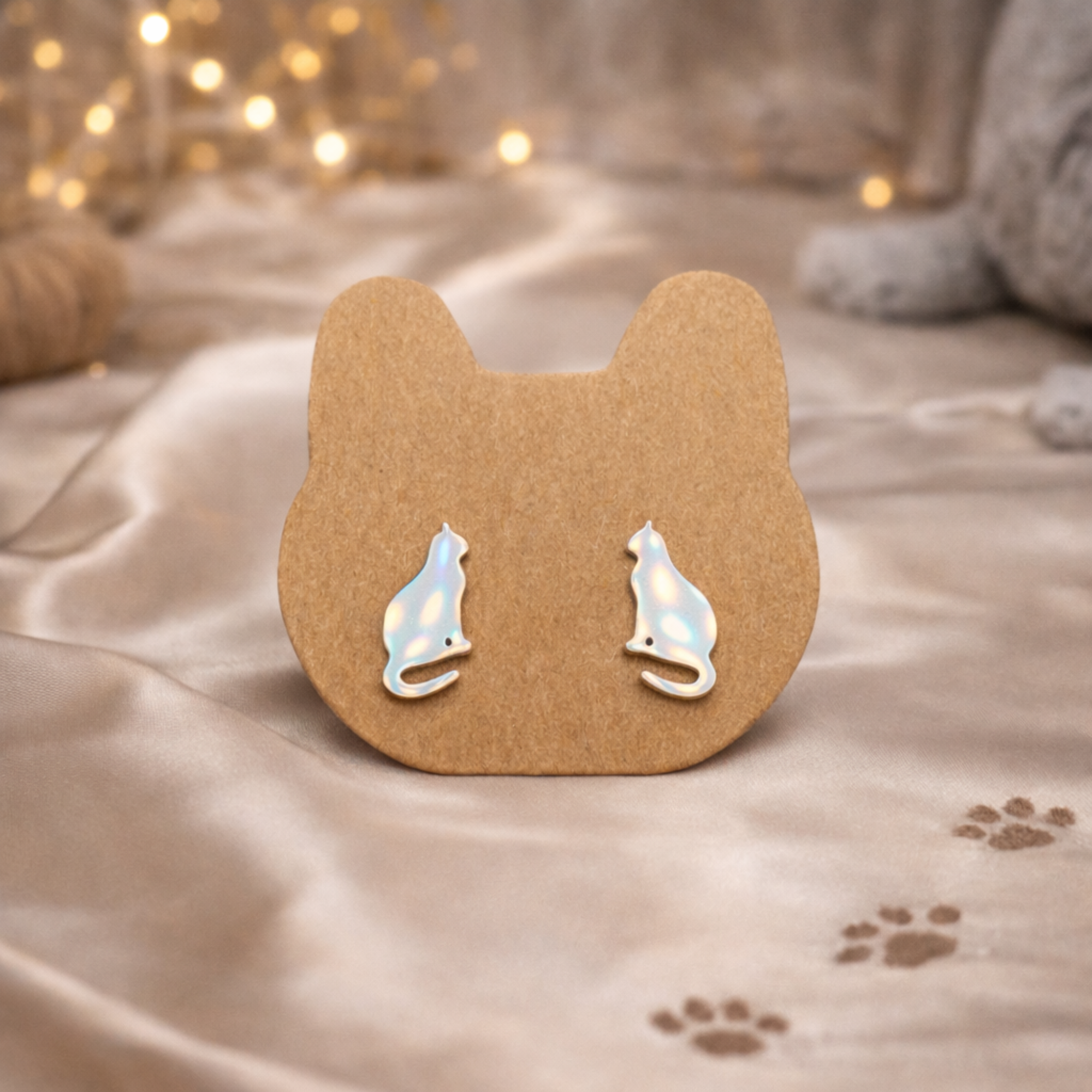 Cat Stud Earrings – Minimalist Cat Lover Jewellery | Stainless Steel